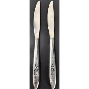 Oneida Community Rose Shadow Set of 2 Stainless Dinner Knives Replacements